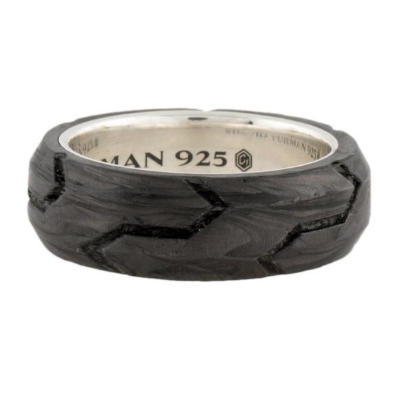 DAVID YURMAN FORGED CARBON BEVELED BAND RING - Picture 1 of 6